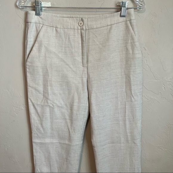 Antonio Melani Viscose Linen Crop Straight Trouser Pants - Picture 2 of 6